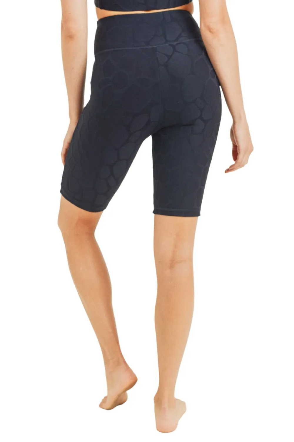 Shorty motard taille haute en TACTEL® à motif girafe texturé APH8039