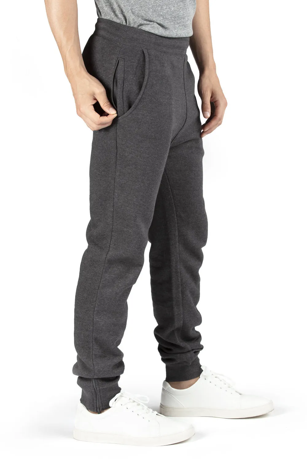 Threadfast Apparel Pantalon de survêtement ultime pour hommes avec poches - Gris charbon chiné