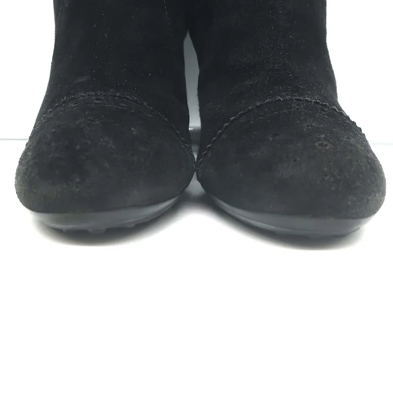 Bottes Chelsea Wingtip Tod's en Suède Noir Taille 39.5 Bottes à Cheville à Talon Haut