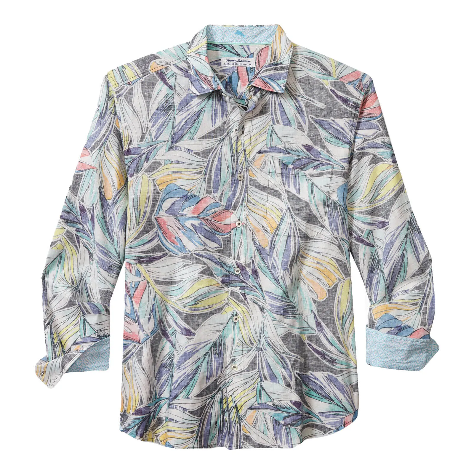 Tommy Bahama Chemise sport luxueuse Barbados Breeze avec motifs de vignes - Teal Kohala Vêtements Tommy Bahama