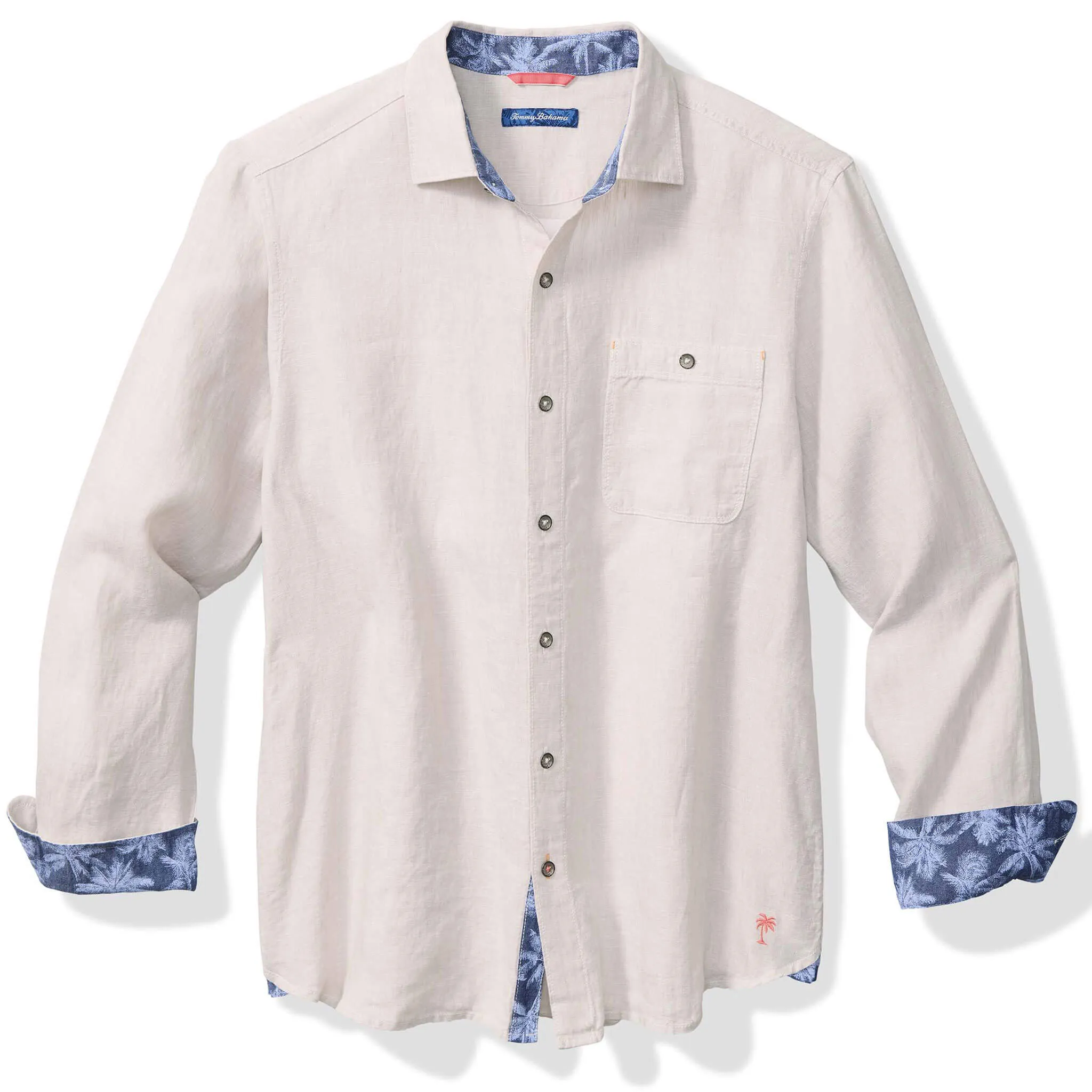 Tommy Bahama Chemise de sport brodée en lin Del Mar Island pour homme - Naturel Tommy Bahama Homme