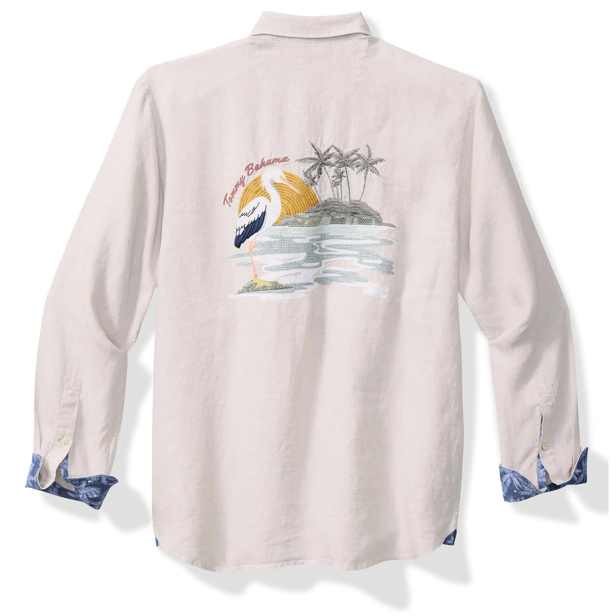 Tommy Bahama Chemise de sport brodée en lin Del Mar Island pour homme - Naturel Tommy Bahama Homme