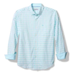 Tommy Bahama Men's IslandZone Sarasota Stretch Nuevo Check Sport Shirt - Aqua Mist Tommy Bahama Clothing