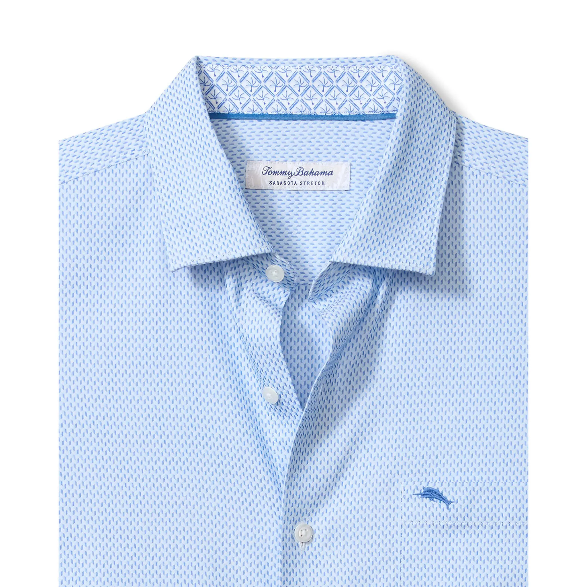 Tommy Bahama Homme Chemise Sport Côte Ventura Stretch Sarasota IslandZone - Bleu Vacances