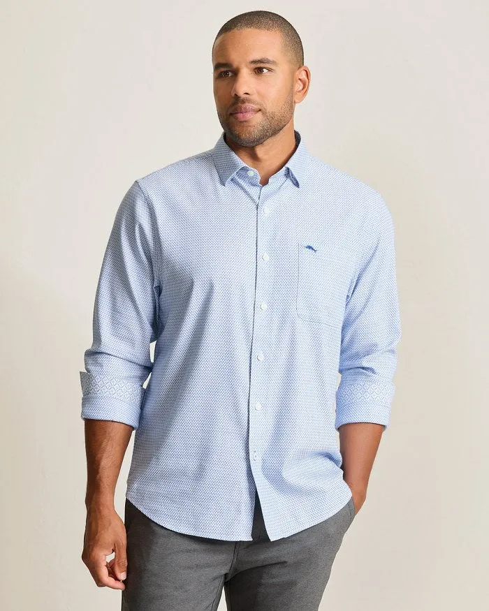 Tommy Bahama Homme Chemise Sport Côte Ventura Stretch Sarasota IslandZone - Bleu Vacances