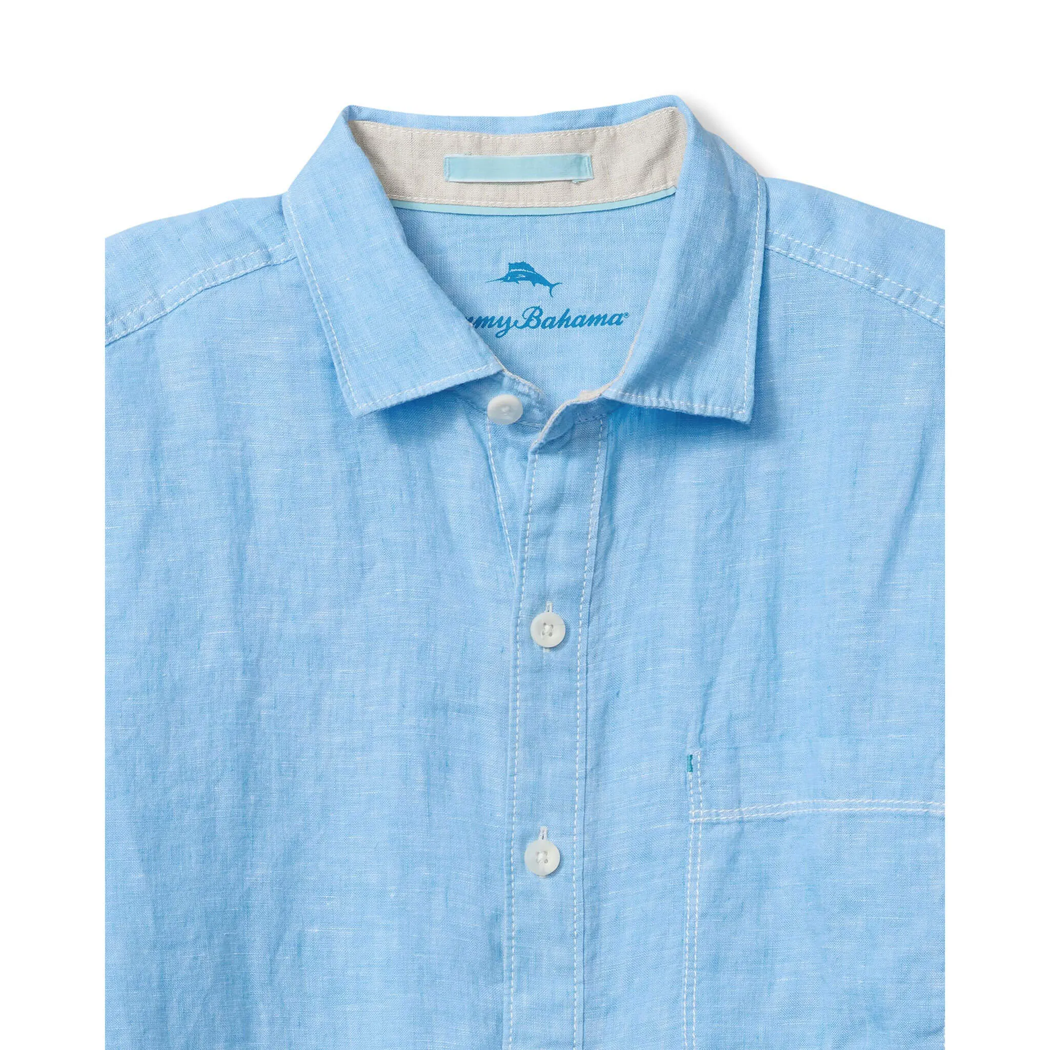 Tommy Bahama Chemise de sport en lin à manches longues Paradise Breezer pour homme - Bleu perle