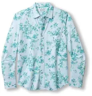 Tommy Bahama San Lucio Bloom To Spare Sport Shirt - Spa Blue Mens Tommy Bahama