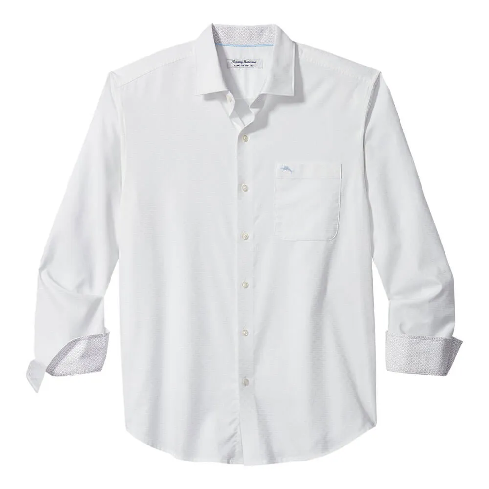 Tommy Bahama Chemise de sport à rayures Ventura extensible Sarasota - Homme Blanc Tommy Bahama