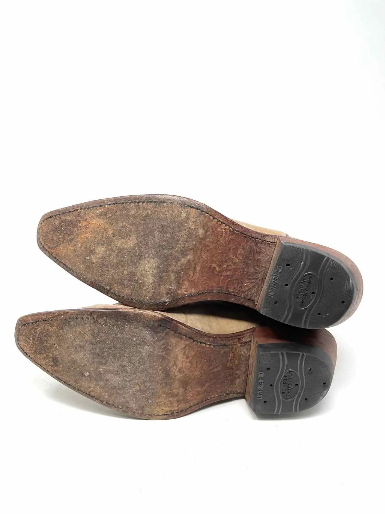 Bottes en cuir brodé marron clair Tony Lama taille 9
