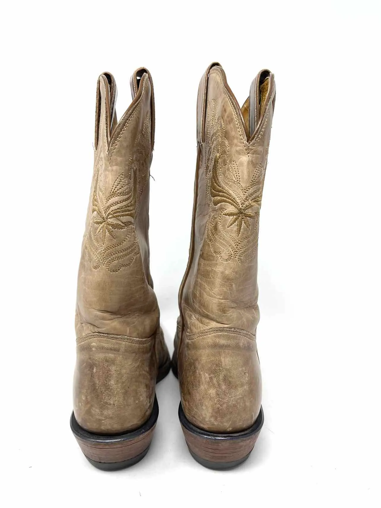 Bottes en cuir brodé marron clair Tony Lama taille 9