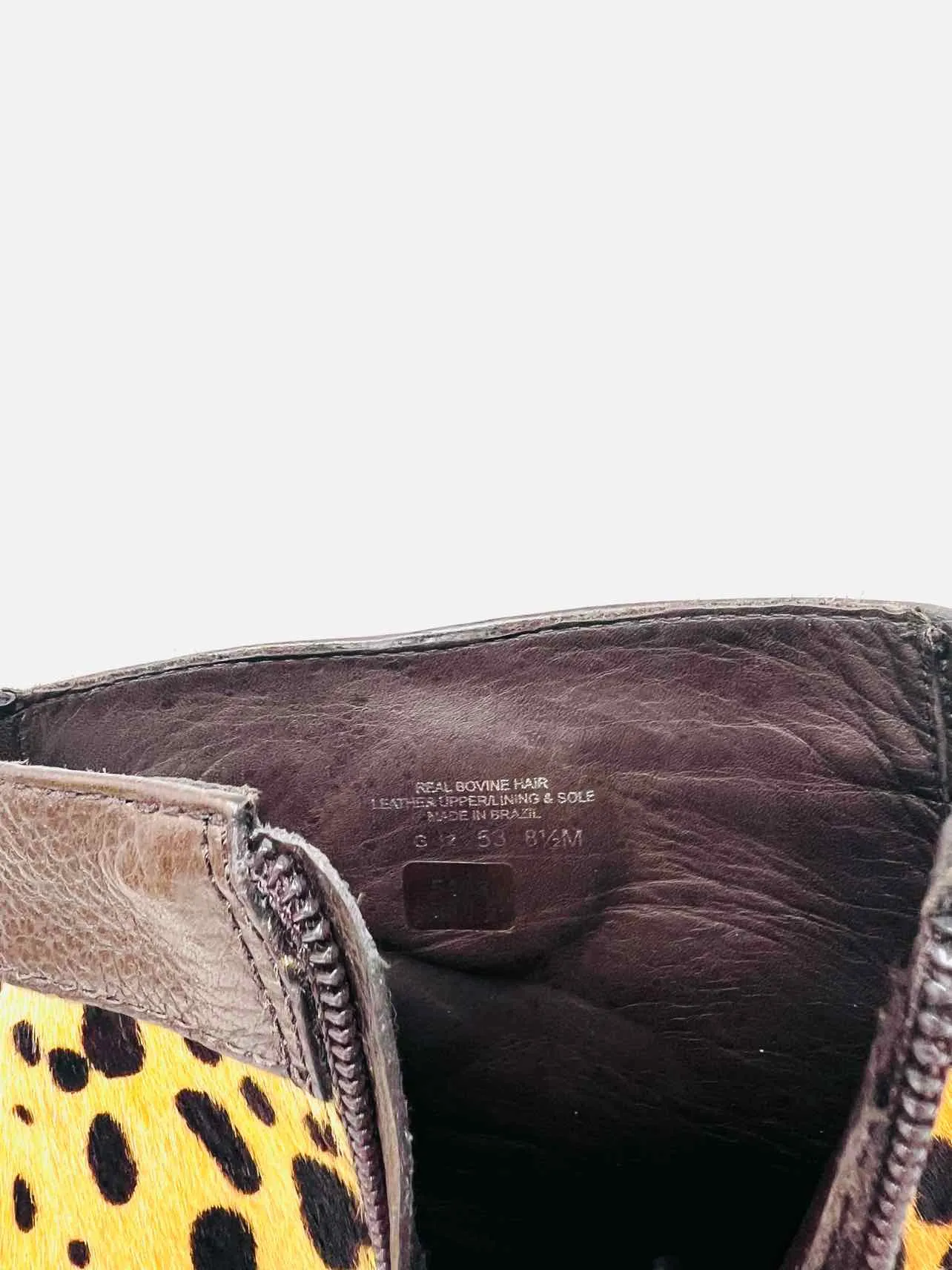 Tory Burch Taille 8.5 Imprimé Animal Brun/Beige en Poil de Vache AVEC BOÎTE !!! Bottes à Cheville