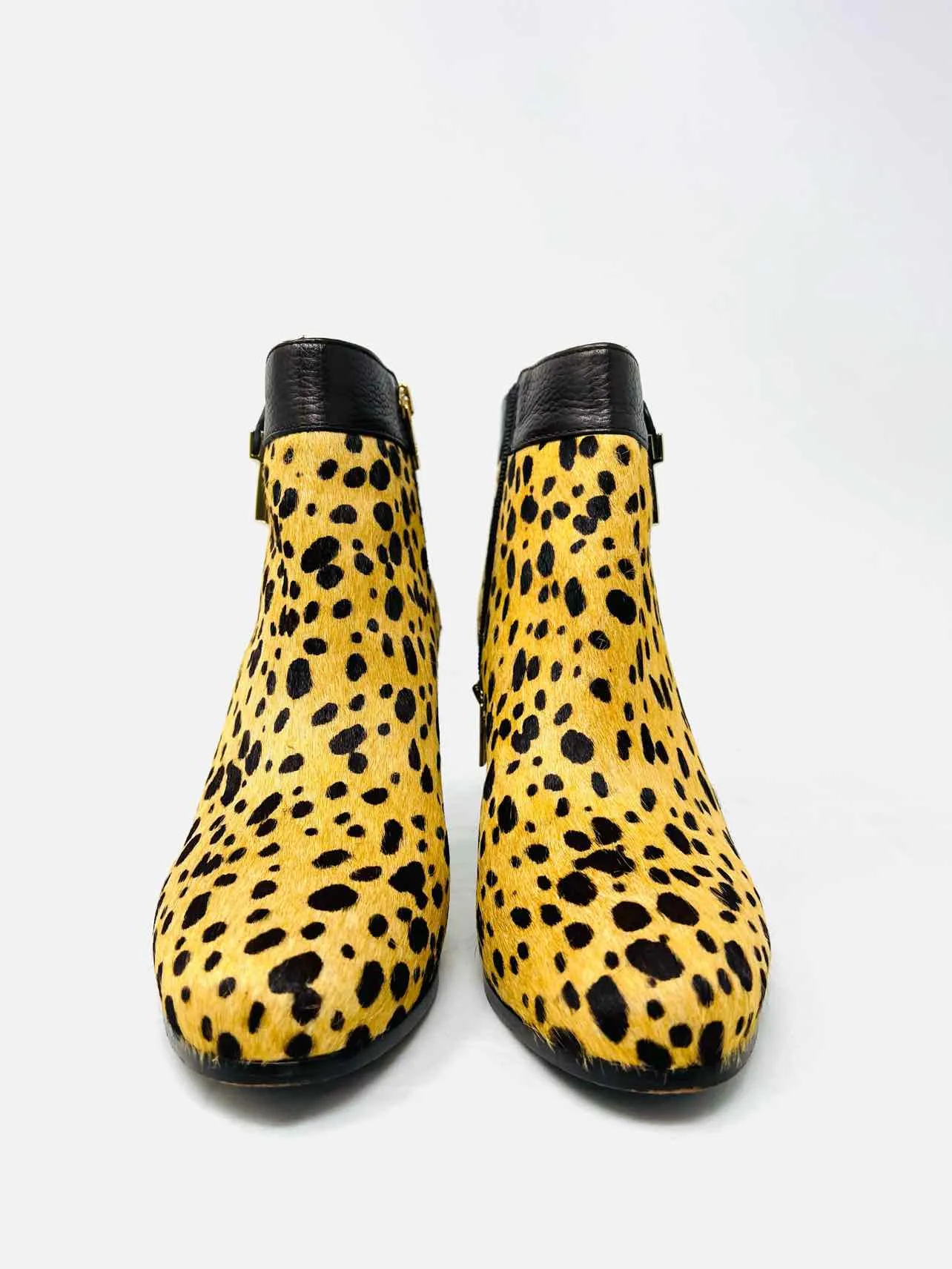 Tory Burch Taille 8.5 Imprimé Animal Brun/Beige en Poil de Vache AVEC BOÎTE !!! Bottes à Cheville