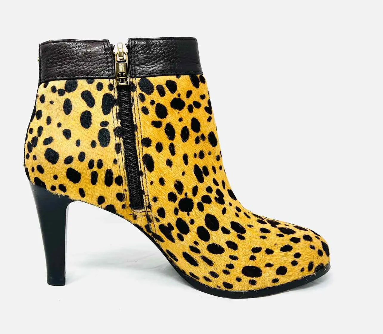 Tory Burch Taille 8.5 Imprimé Animal Brun/Beige en Poil de Vache AVEC BOÎTE !!! Bottes à Cheville
