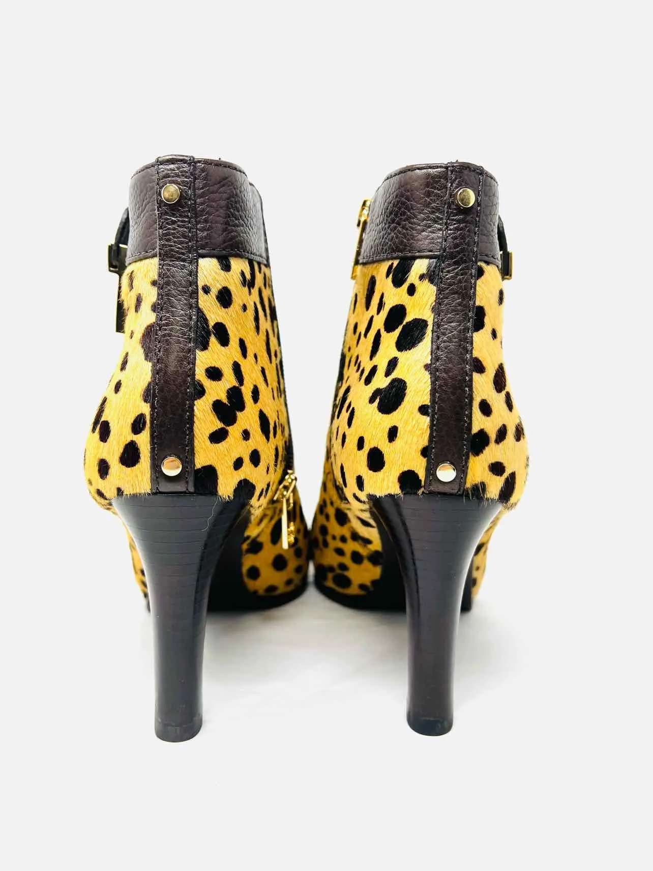 Tory Burch Taille 8.5 Imprimé Animal Brun/Beige en Poil de Vache AVEC BOÎTE !!! Bottes à Cheville