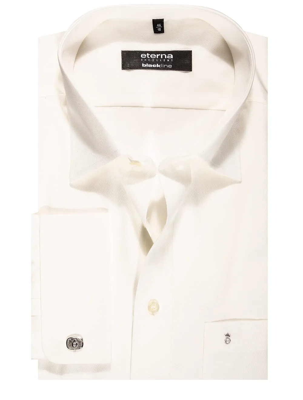Chemise à poignets doubles en sergé crème