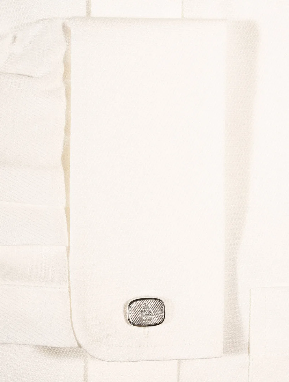 Chemise à poignets doubles en sergé crème