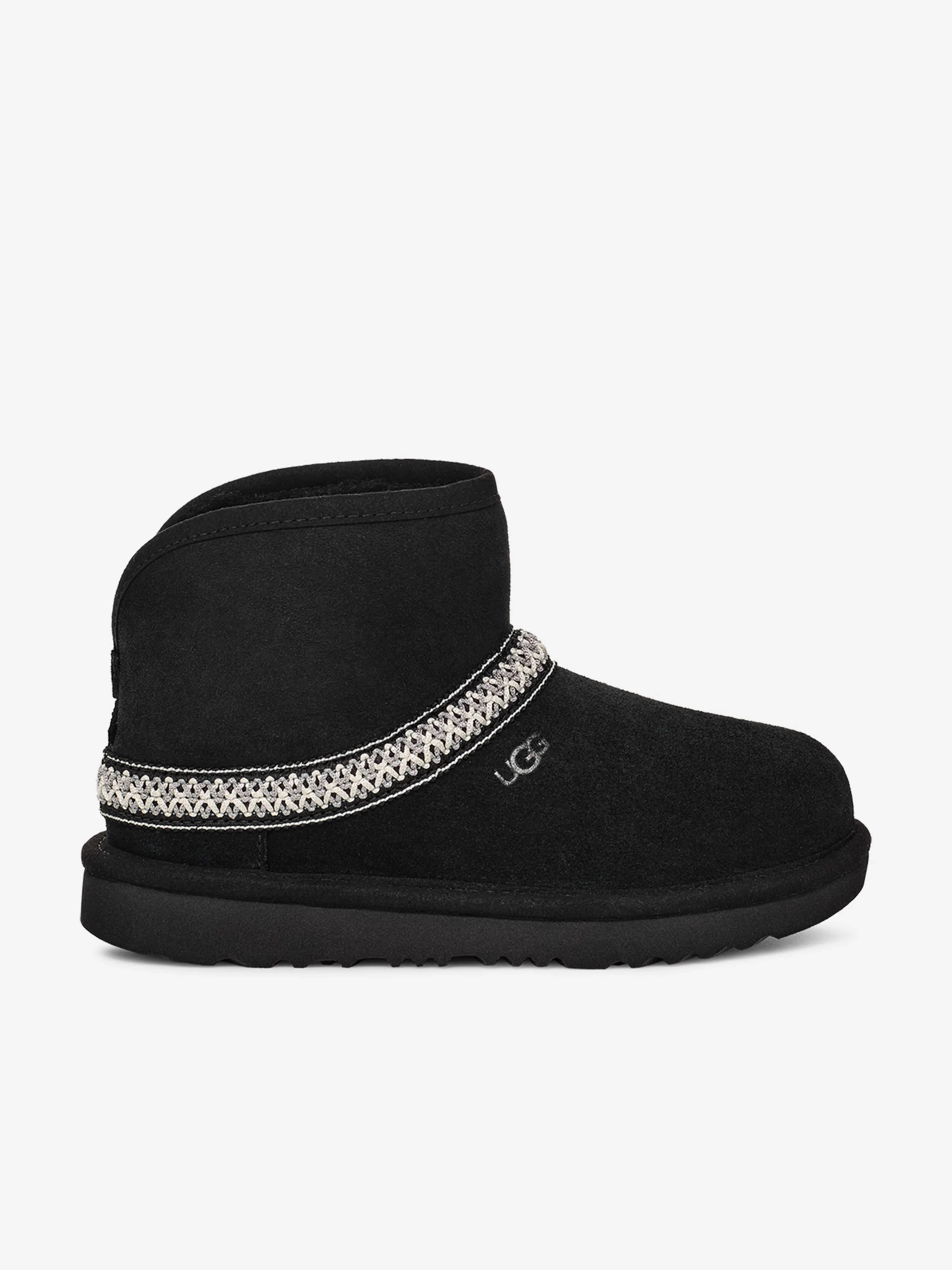 UGG Kids Classic Mini Bottes Croissant en Noir