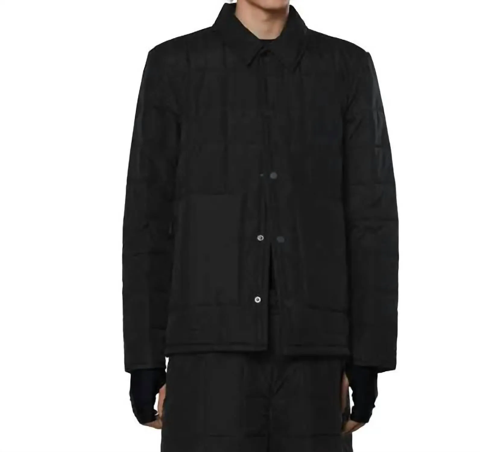Veste chemise unisexe doublée en noir