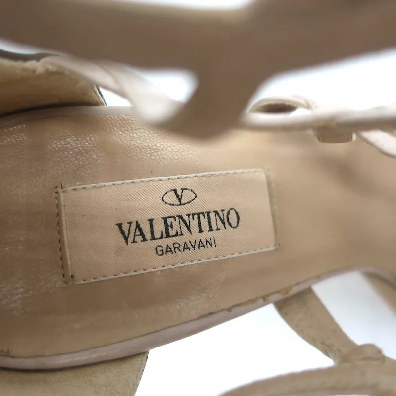 Bottes Valentino Cage à la cheville en cuir vernis noir et cuir poudré taille 39.5