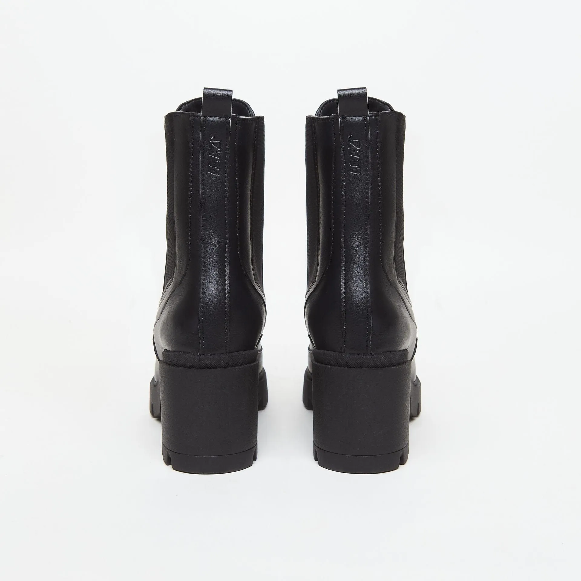 Bottes à talons en simili cuir vegan Vicky | Noir