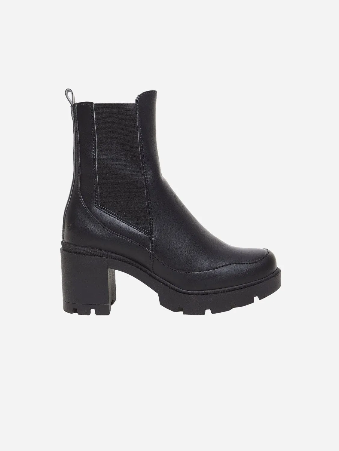 Bottes à talons en simili cuir vegan Vicky | Noir