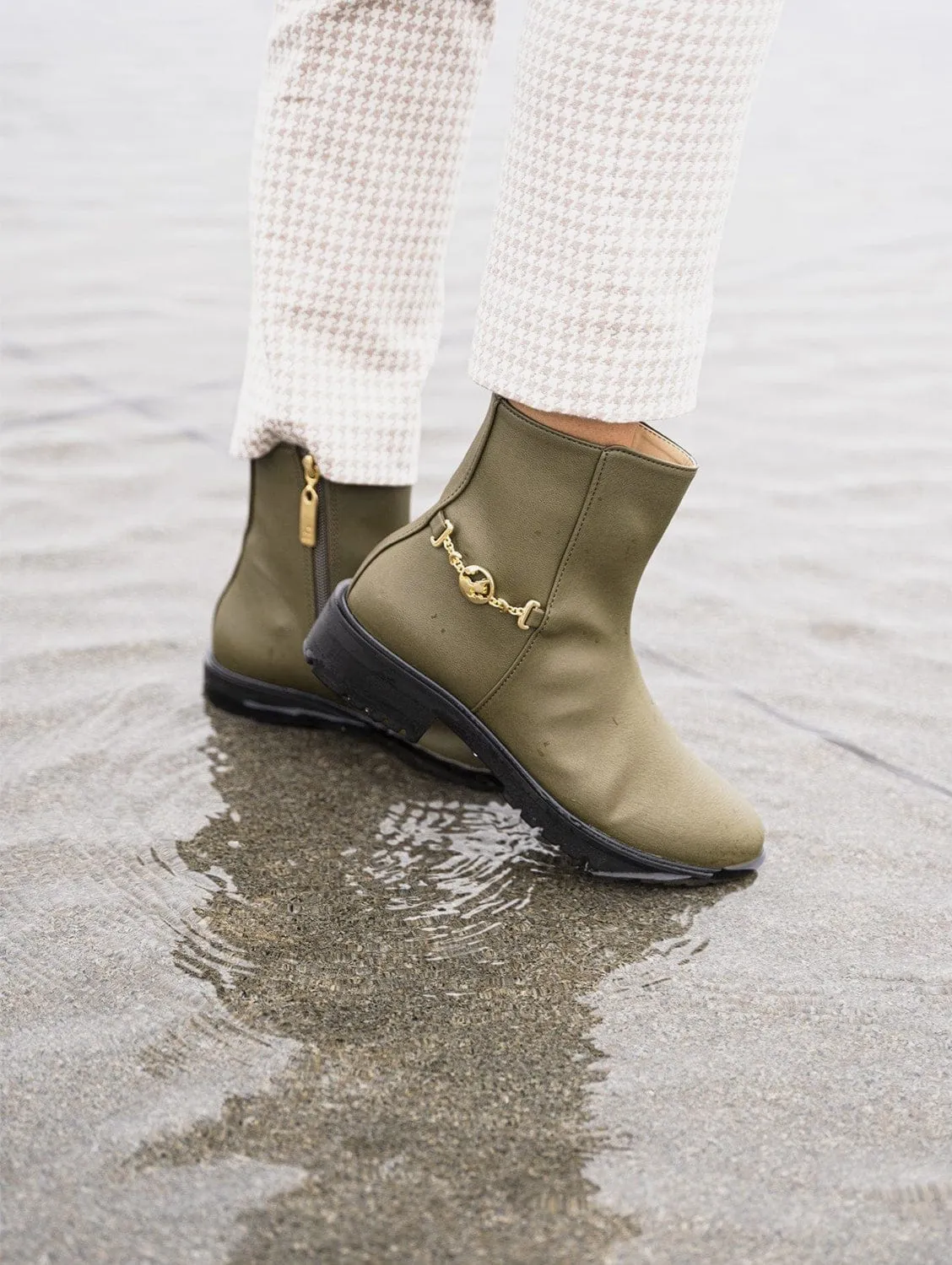 Bottes vegan Victory à la cheville | Kaki