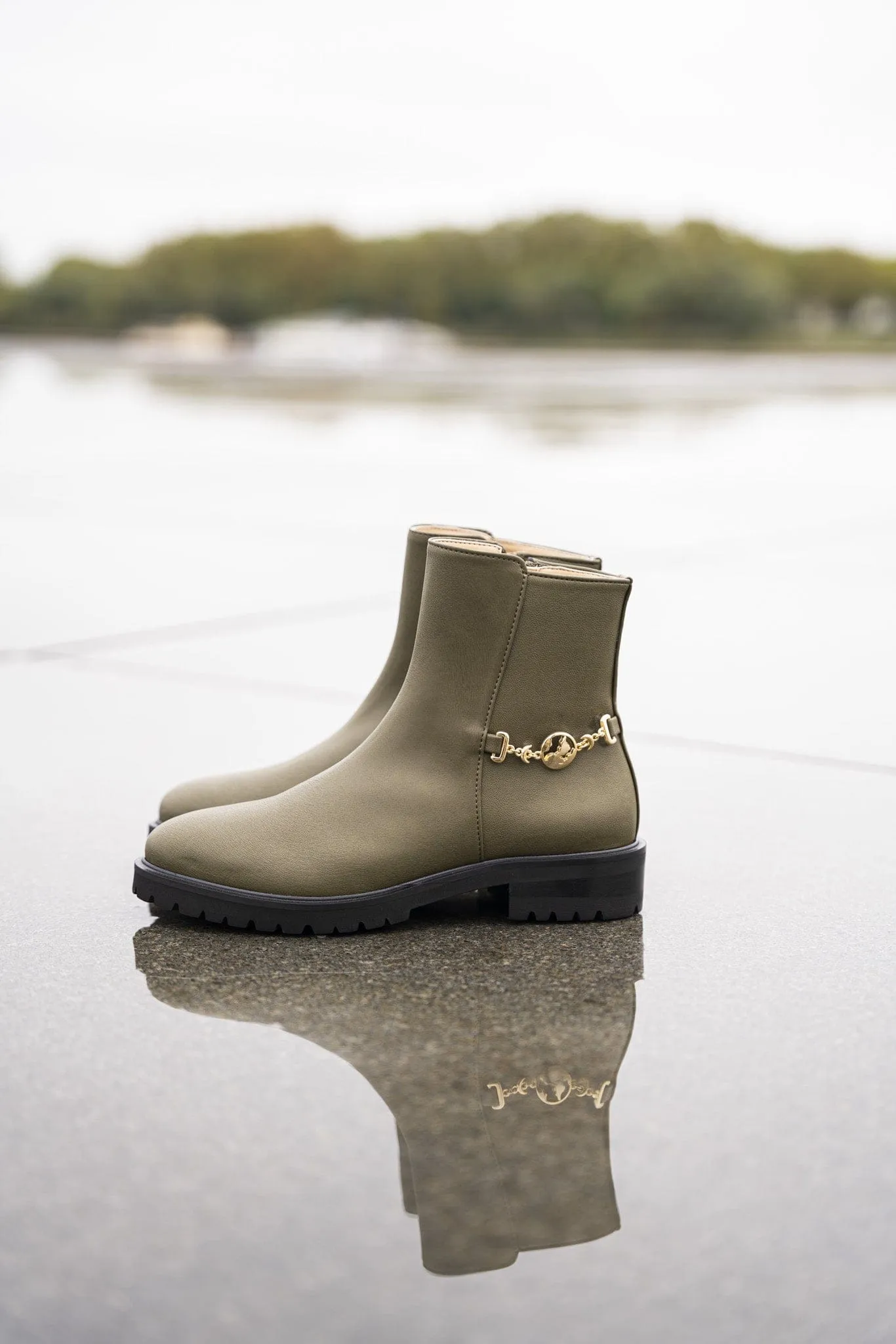 Bottes vegan Victory à la cheville | Kaki