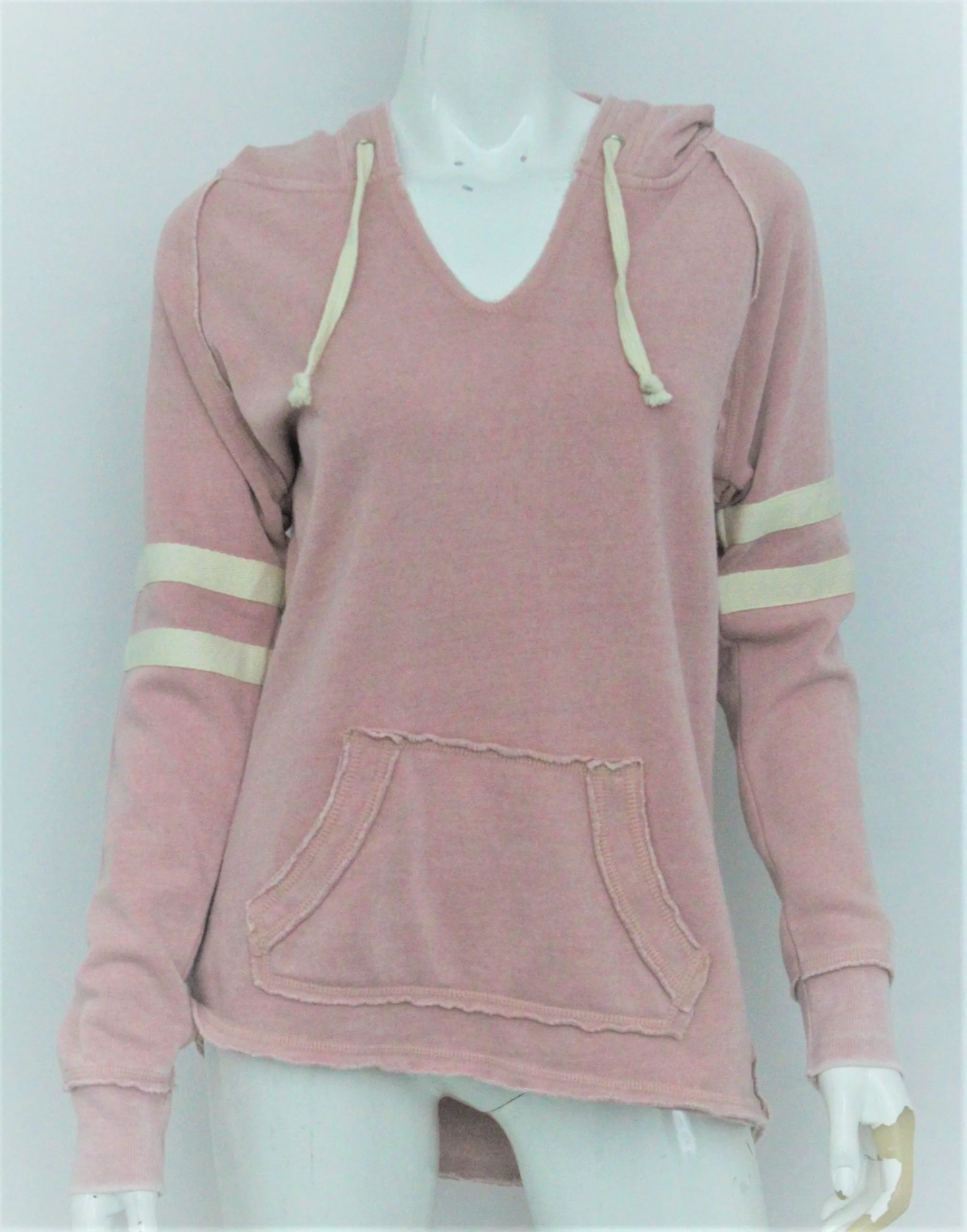 Pull à capuche vintage Havana/Ocean Drive à rayures sur les manches Mauve mystique OD2949