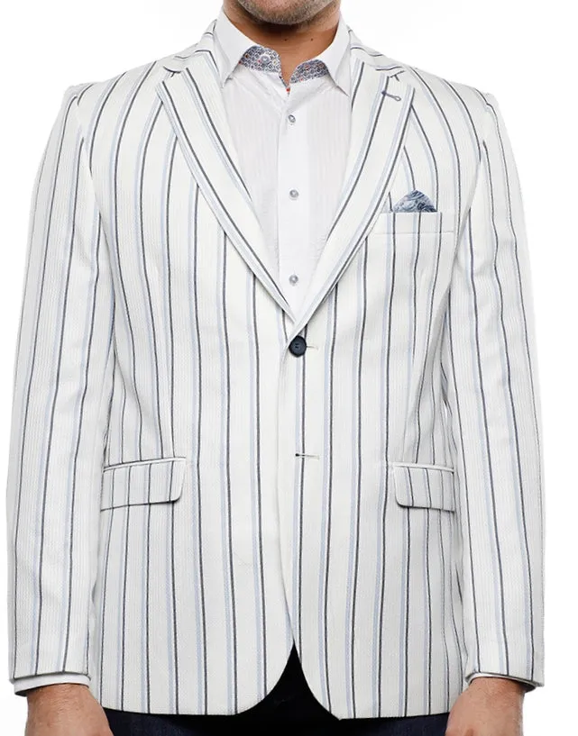 Veste de sport blanche et bleue