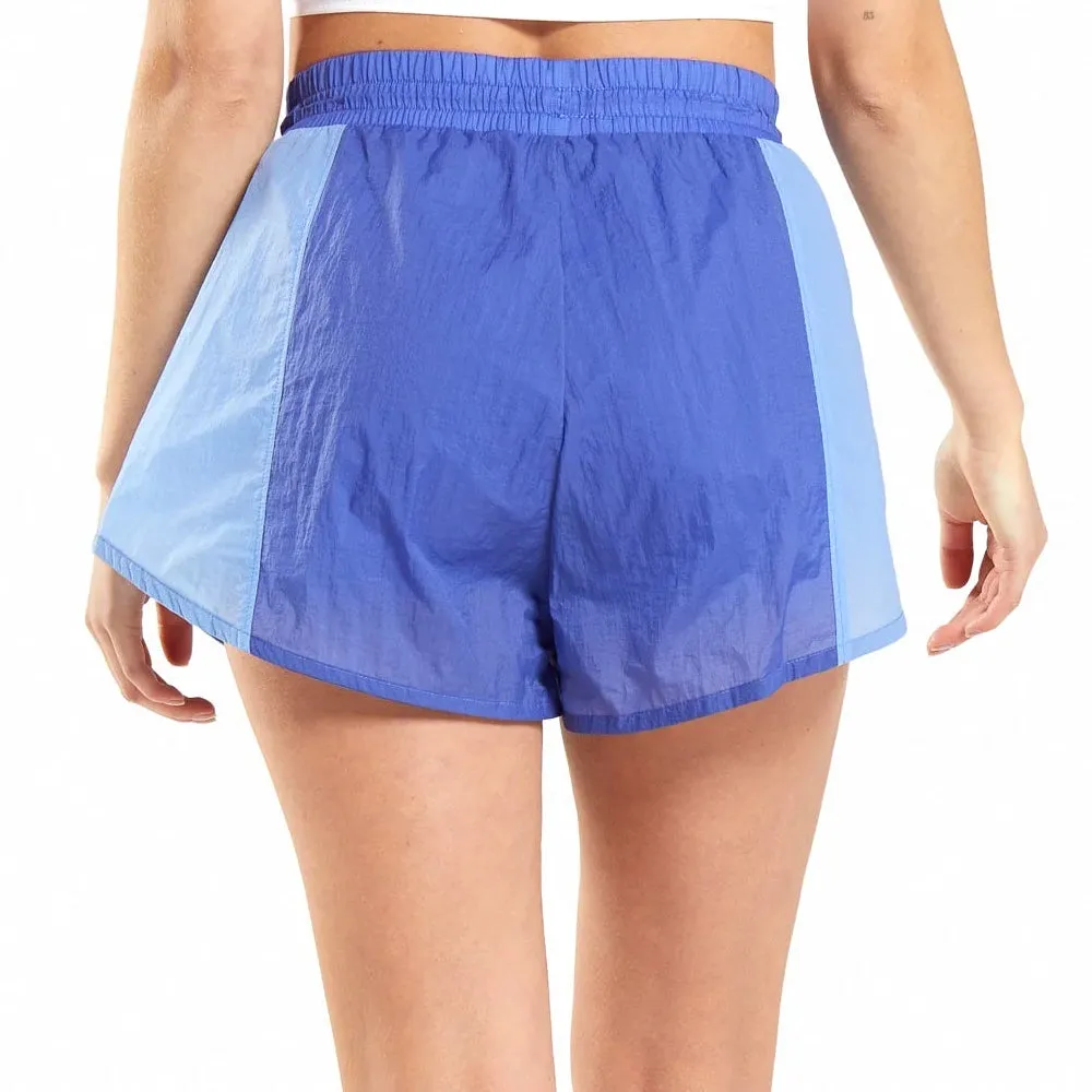 Short de Sport Femme 2 en 1 en Nylon, Bleu