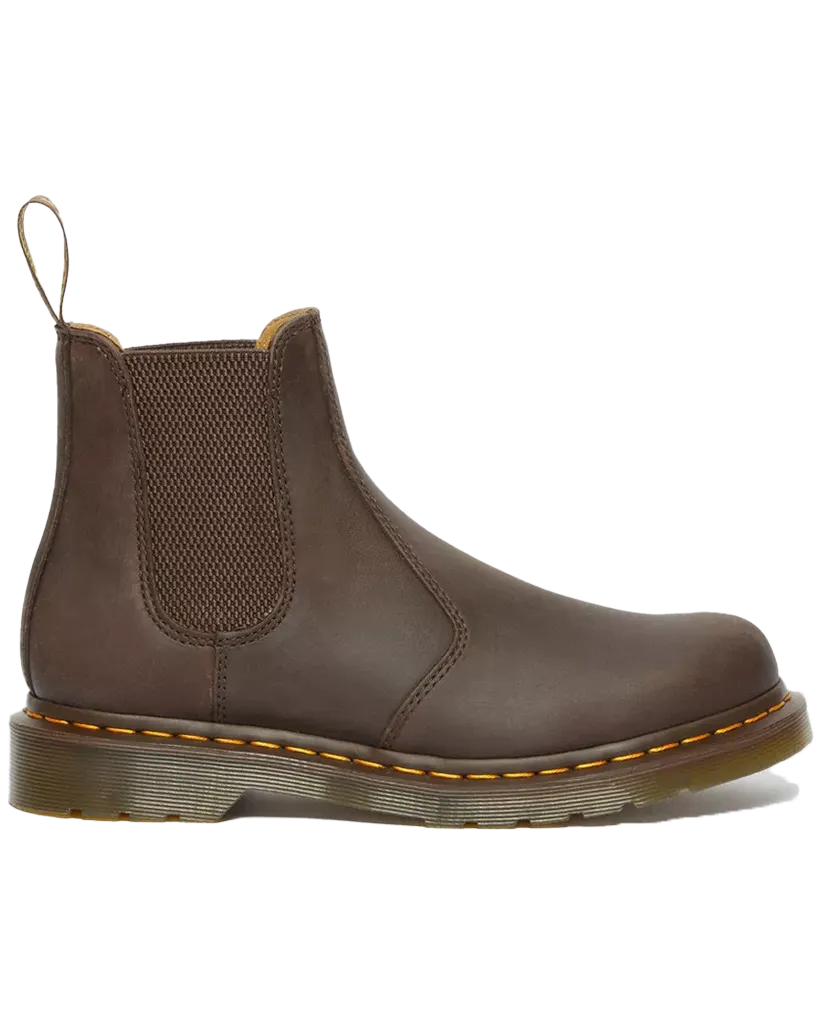 Bottes Chelsea 2976 Yellow Stitch Crazy Horse pour Femme en Marron Foncé