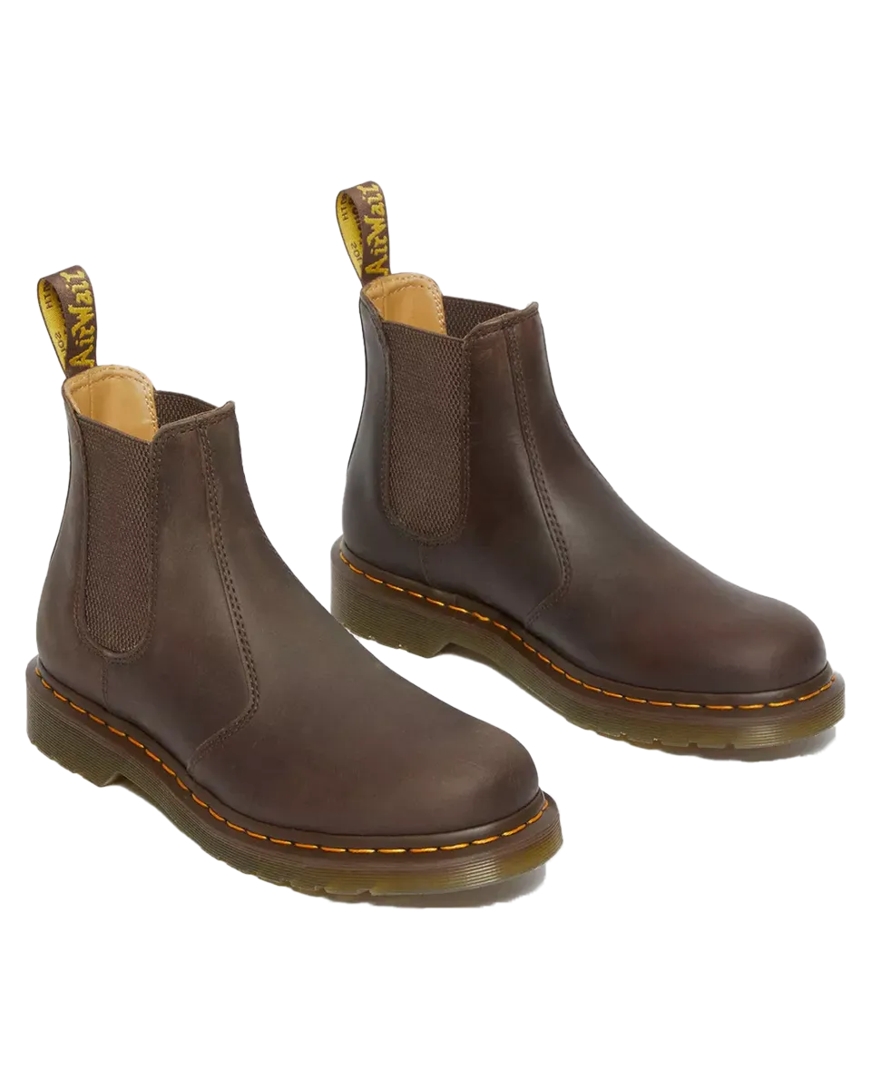 Bottes Chelsea 2976 Yellow Stitch Crazy Horse pour Femme en Marron Foncé