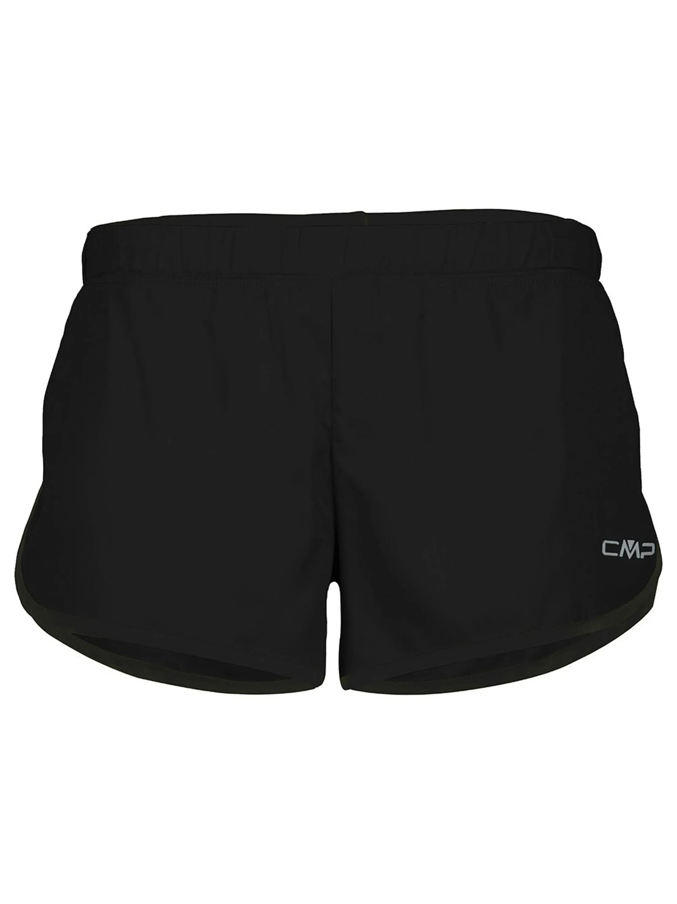 Short de sport imprimé logo marque femme, Noir