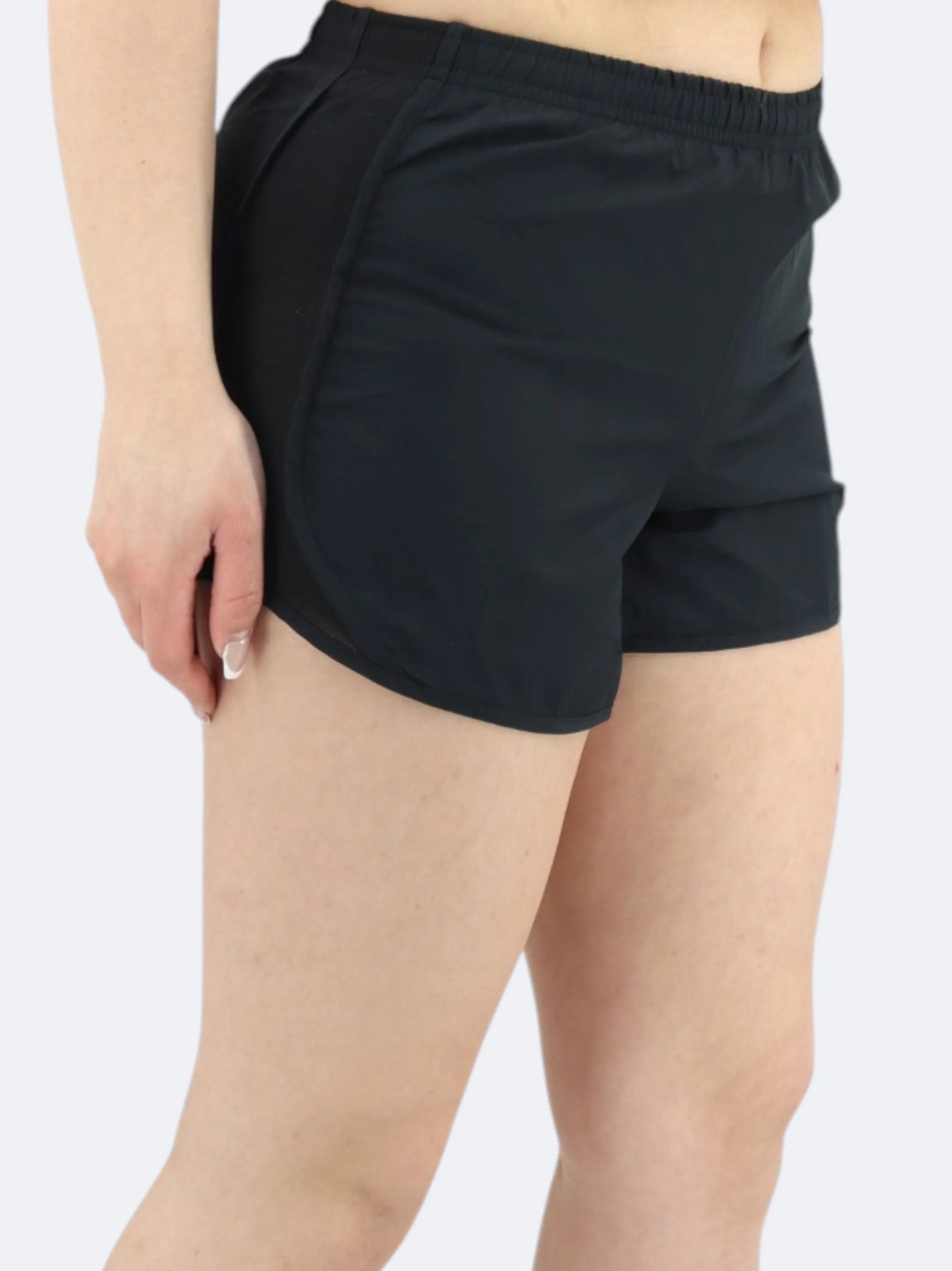 Short de sport imprimé logo marque pour femme, Noir