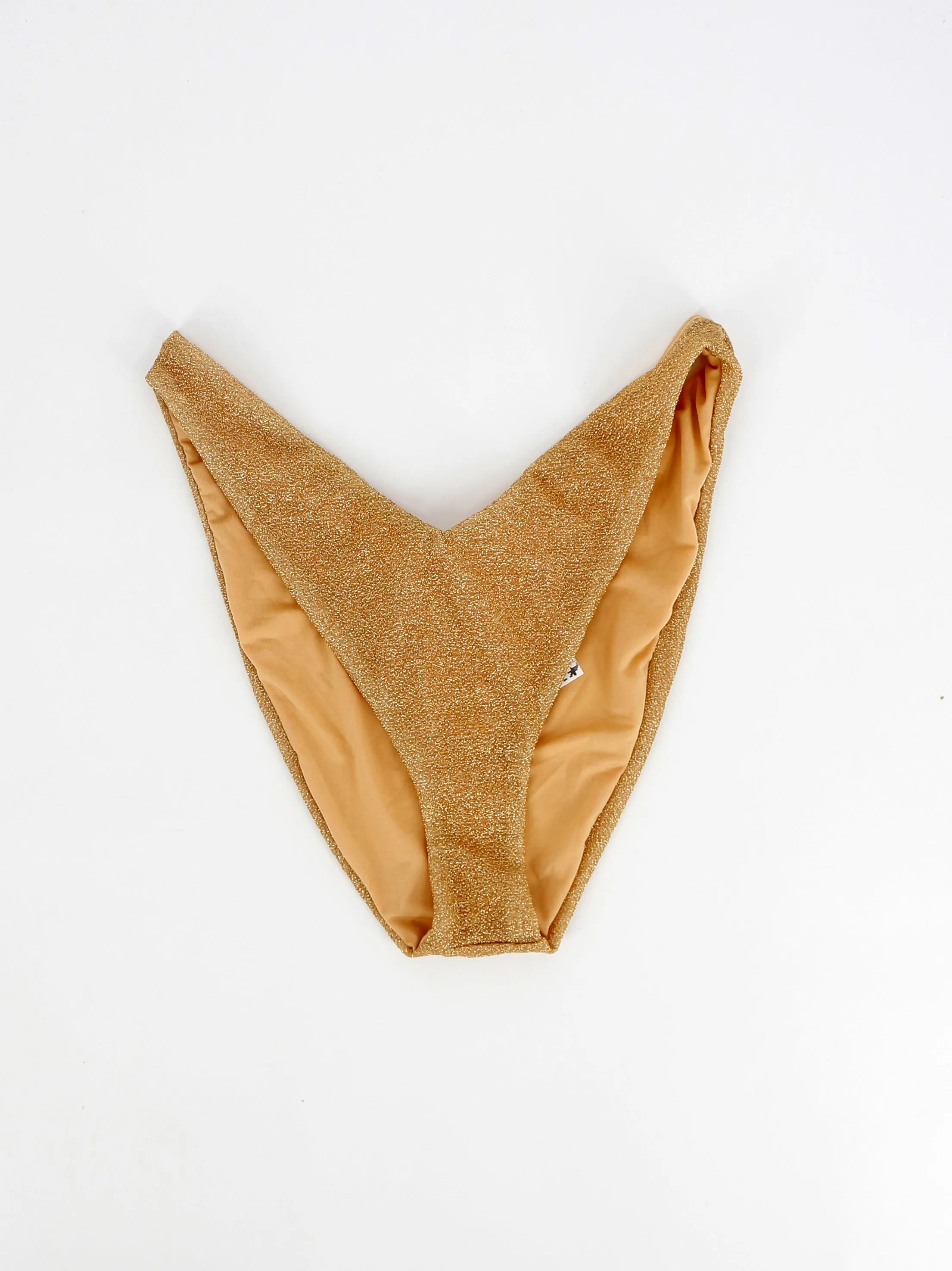 Slip de Bikini Pailleté pour Femme, Or