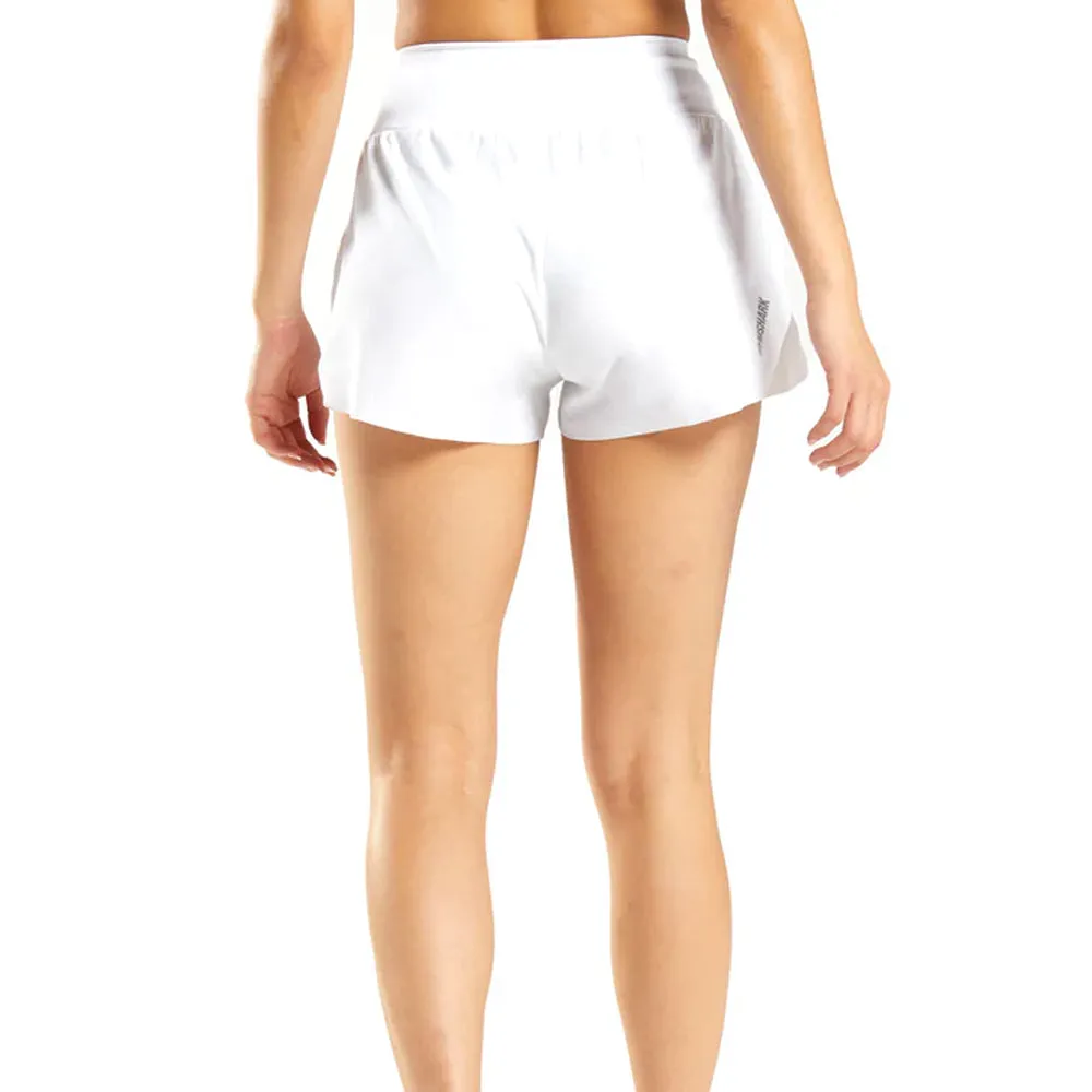 Short de Sport Femme à Haute Taille, Blanc