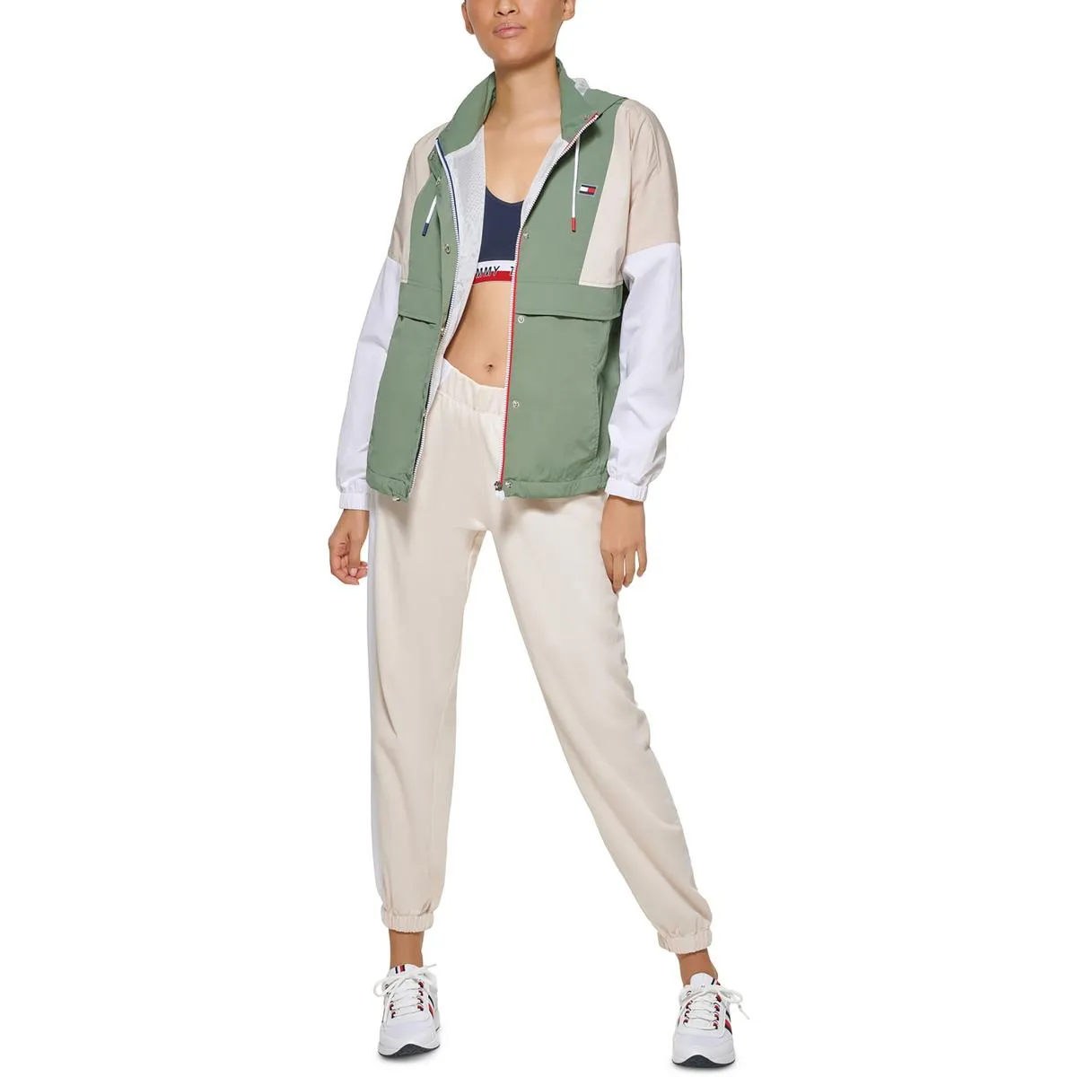 Veste coupe-vent en nylon pour femmes avec logo