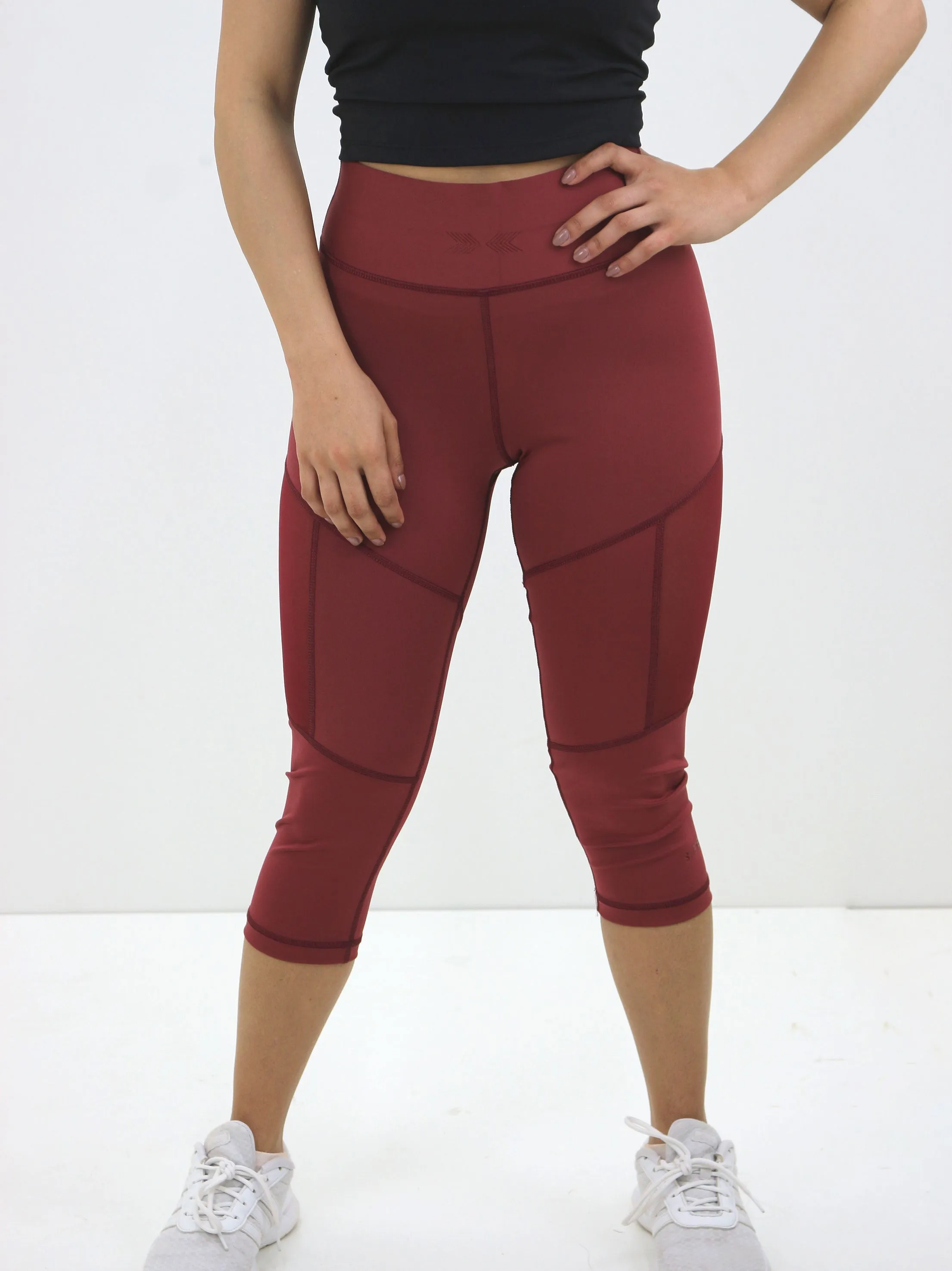 Legging Femme Côtés Mesh Court, Bordeau