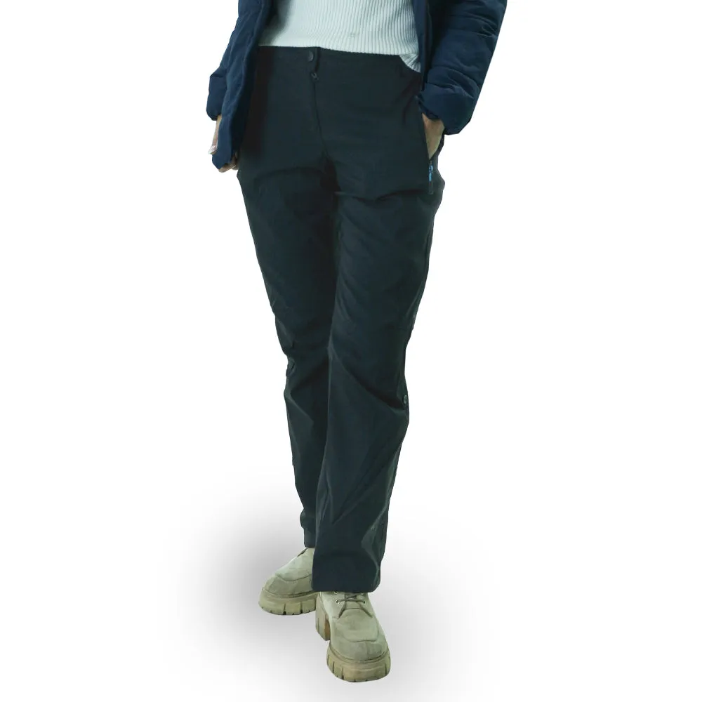 Pantalon de randonnée ajustable uni pour femme, Noir