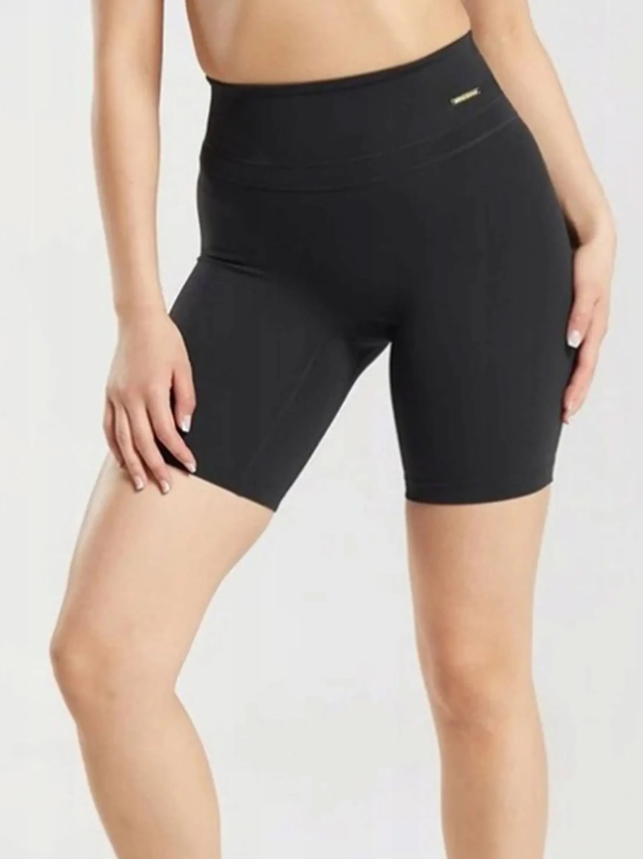 Short de sport uni pour femmes, Noir