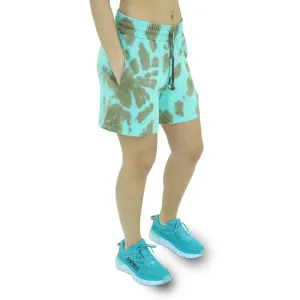 Women's Printed Sport Short,Aqua/Brown