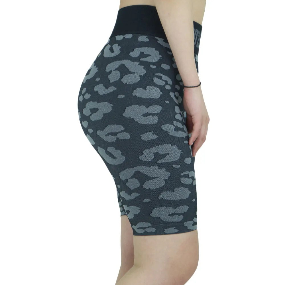Short de sport imprimé pour femme, Noir