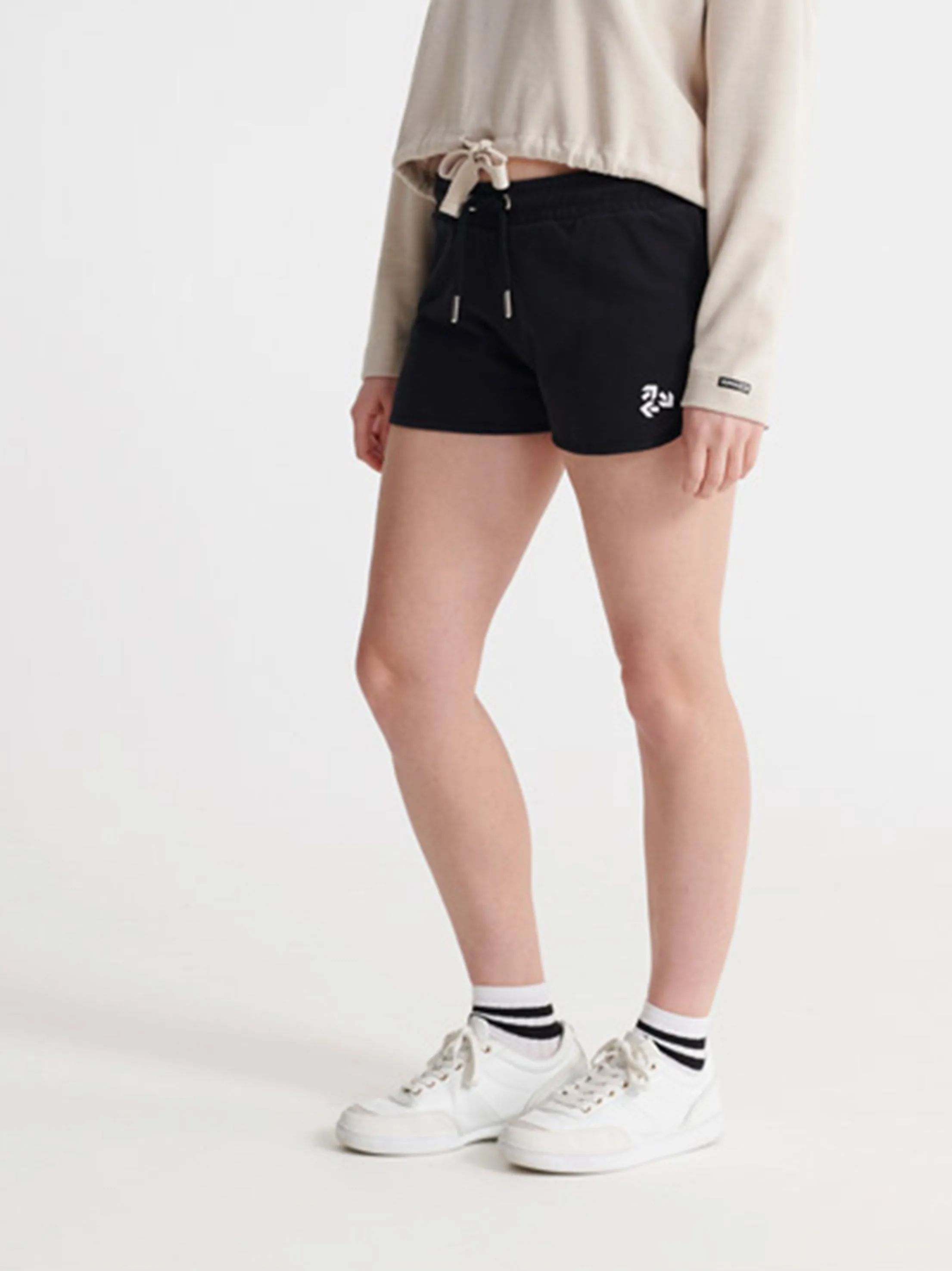 Short de sport imprimé pour femme, Noir