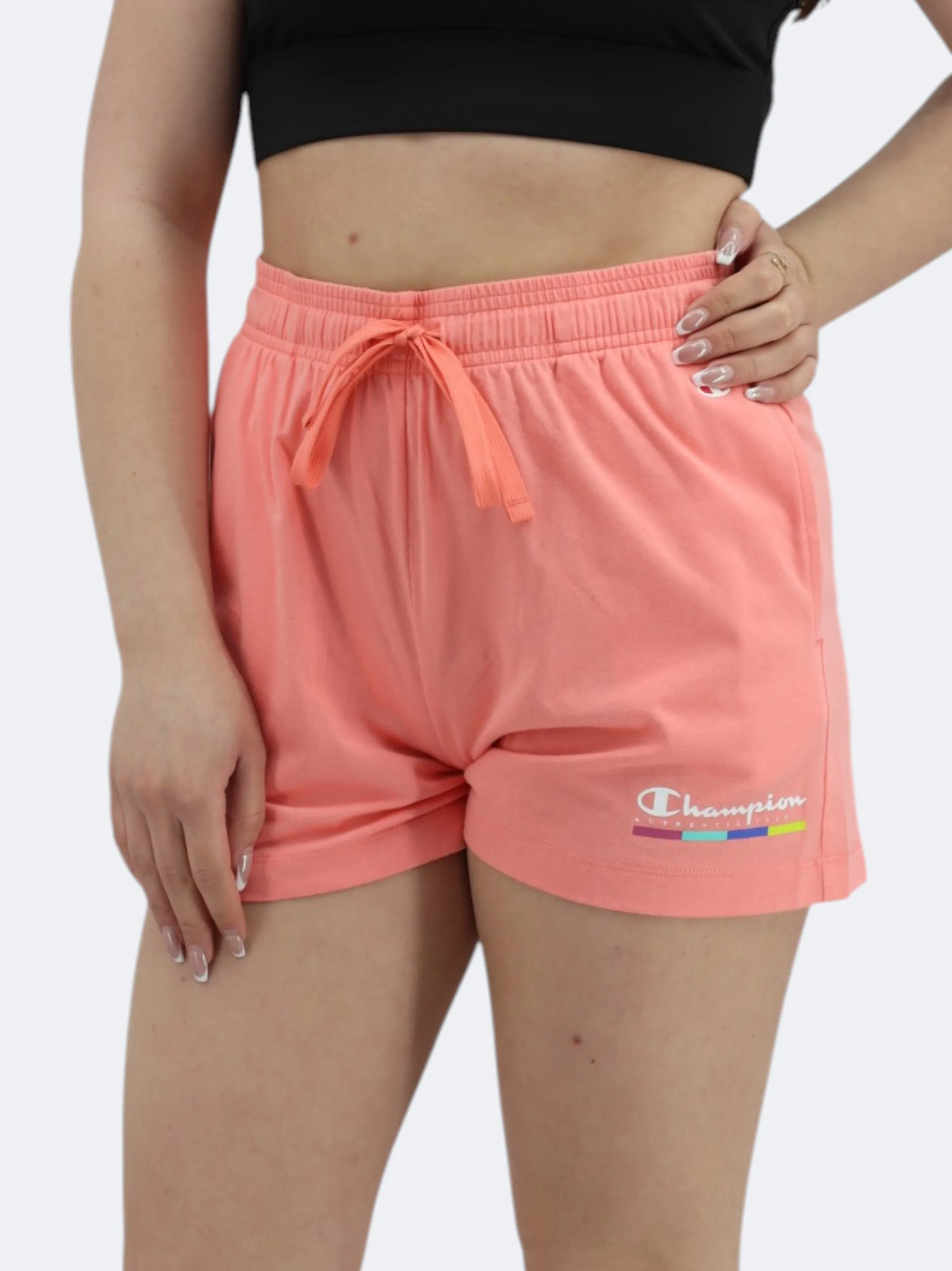Short de sport imprimé pour femme, Pêche