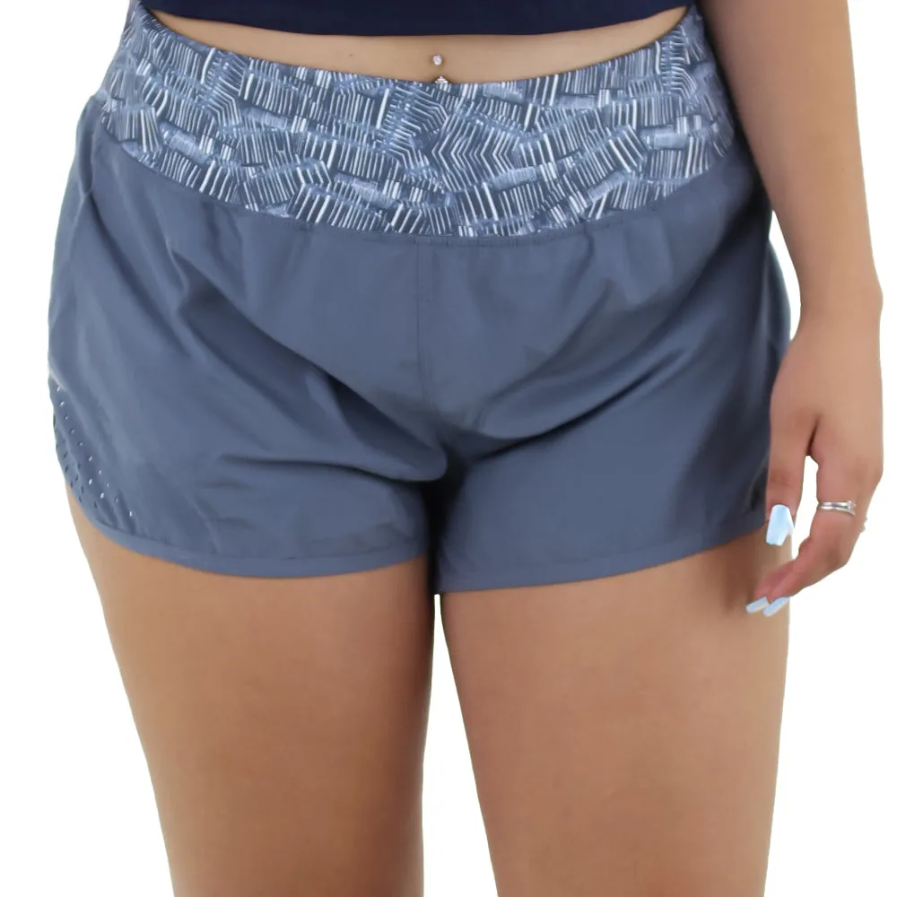 Short de sport imprimé à la taille pour femme, Gris