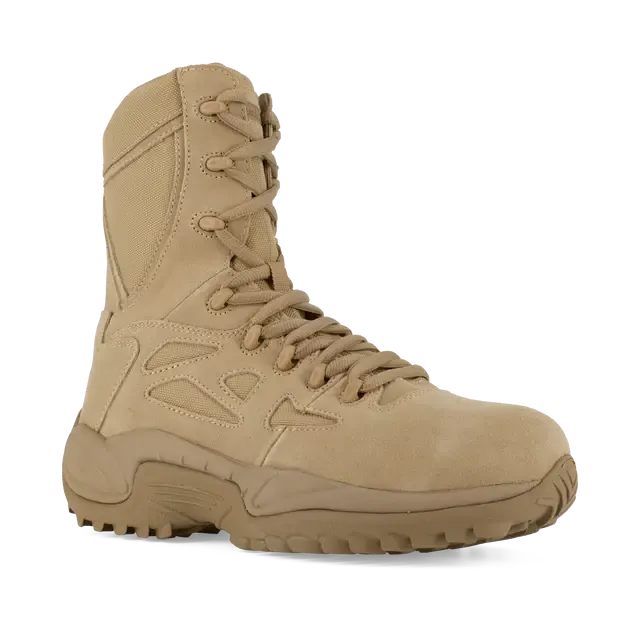 Botte de travail militaire à embout composite Rapid Response Rb 8 pouces pour femmes - Désert Tan