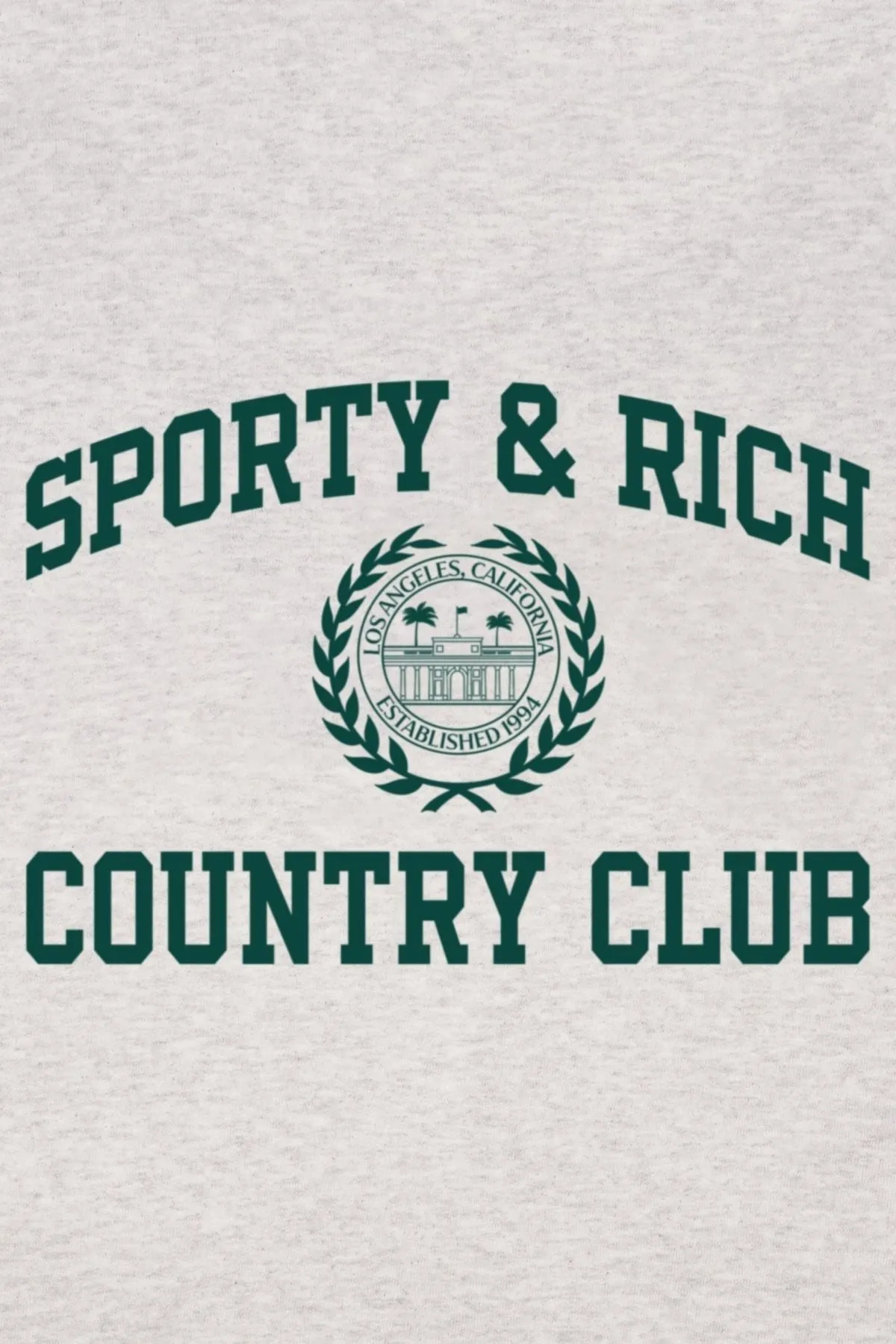 T-shirt Sporty & Rich à écusson universitaire pour femmes - Gris chiné