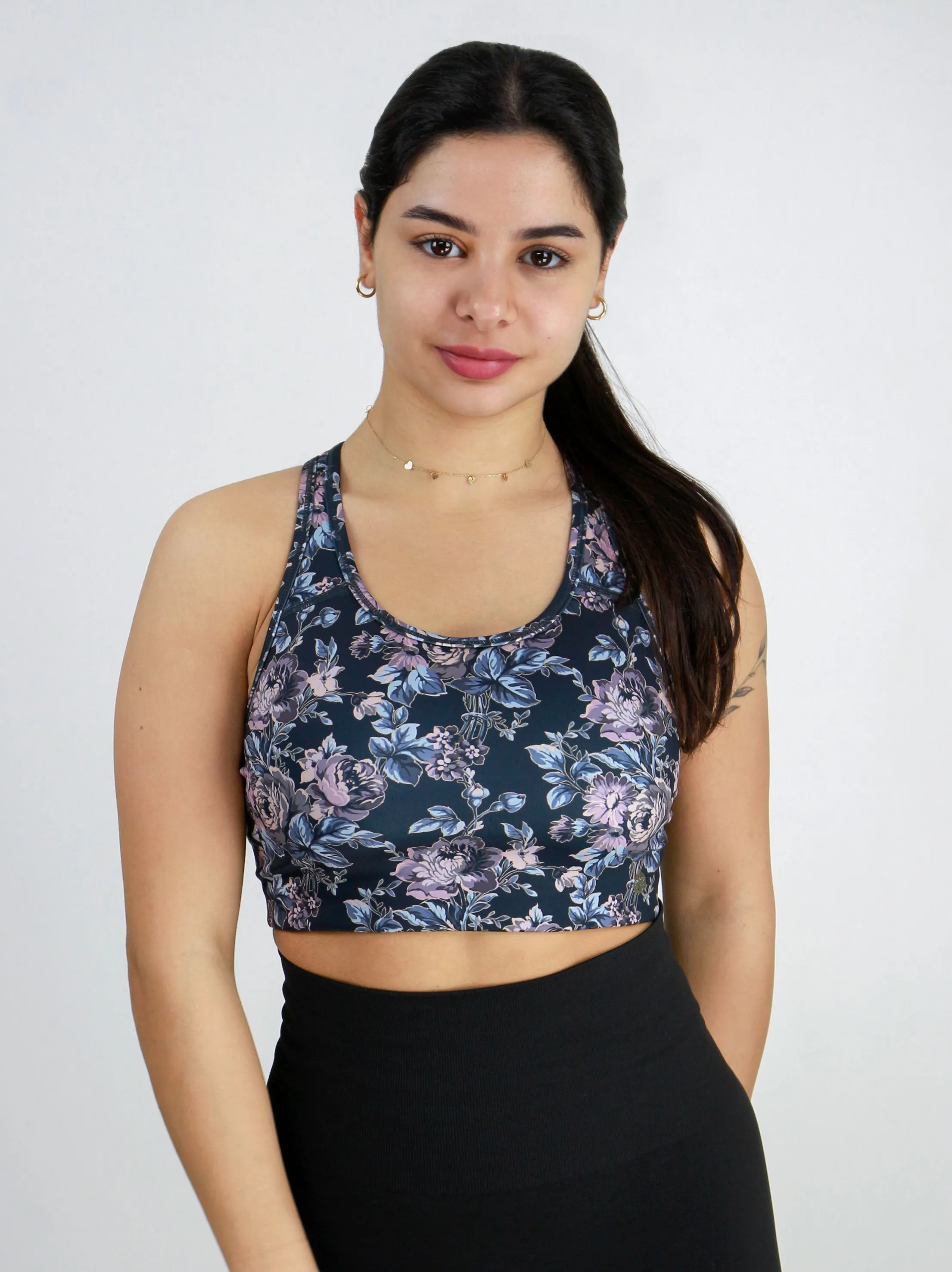 Soutien-gorge de sport imprimé floral extensible pour femmes, Multi