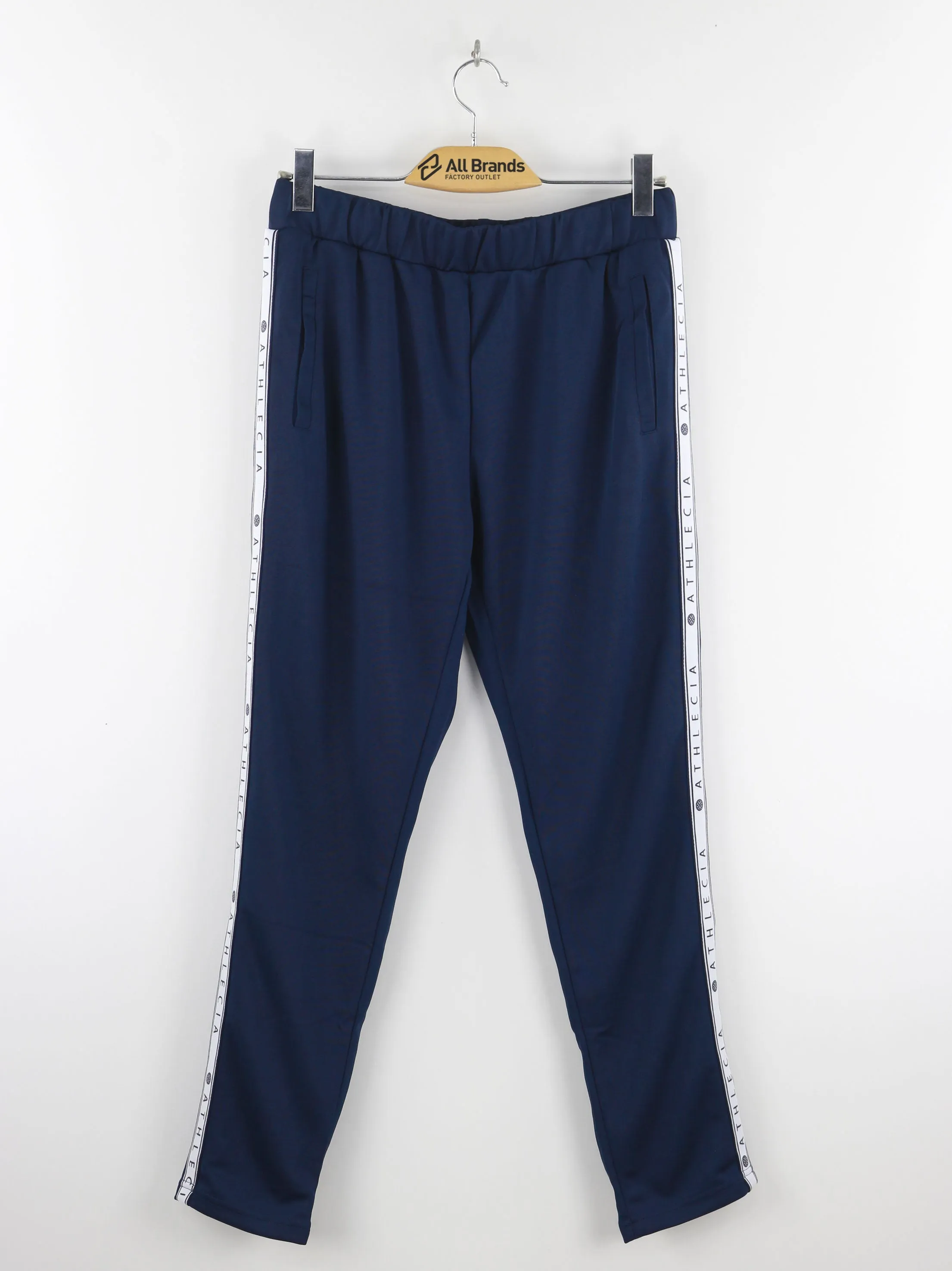 Pantalon de sport à rayures latérales pour femmes, Marine