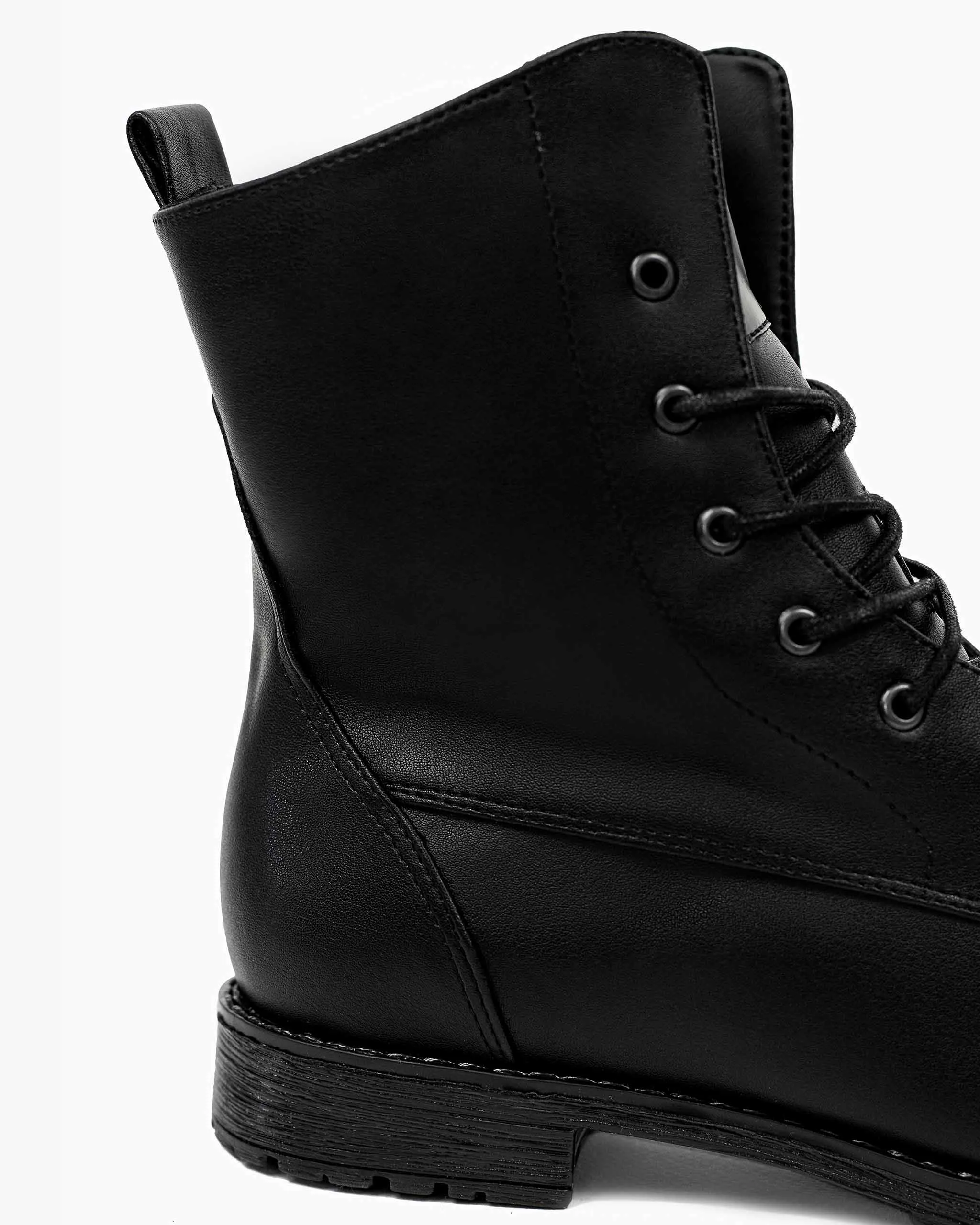 Bottes véganes Workers No. 2 en cuir de cactus Desserto® | Noir